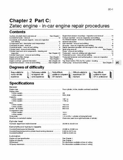 Ford Zetec Engine Ford Zetec Engine Repair manual